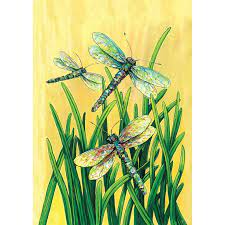 Dragonflies In Flight Garden Flag
