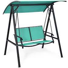 Gymax 2 Person Turquoise Outdoor Patio