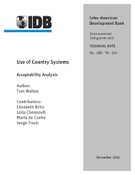 Use Of Country Systems Acceptability Analysis By Idb Issuu