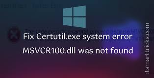 how to fix certutil exe system error