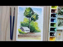 Simple Watercolor House Painting