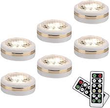 Leastyle Wireless Led Puck Lights With Remote Control 6 Pack Led Under Cabinet Lighting Puck Lights Battery Operated Closet Light Under Counter Lighting Stick On Lights Amazon Com