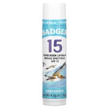 badger company sunscreen lip balm spf 15 unscented 0 15 oz 4 2 g