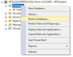 how to re sql server database from