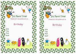 Adventure Time Birthday Invitations Birthday Printable