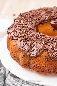 chocolate chip bundt cake with cake