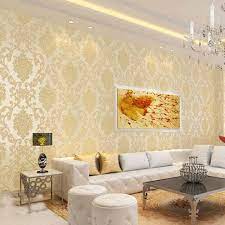 Golden Base Vinyl Living Room 3d Wallpaper