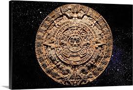 Aztec Calendar Stone Carving In Space