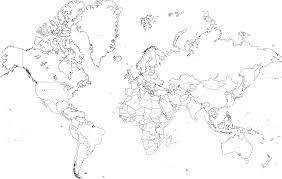 Black And White World Map For Kids Room Maps Of The World