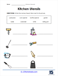 kitchen utensils worksheets 15