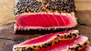 seared ahi tuna steaks with sesame seed