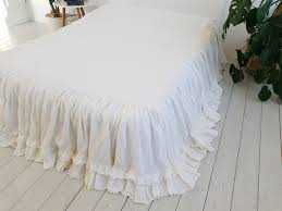 Linen Bedskirt Organic Dust Ruffle Bed