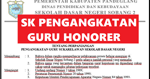 Saya minta supaya kepala sekolah tidak angkat lagi honorer. Download Contoh Sk Pengangkatan Guru Honorer Gtt Sukarelawan Terbaru Sobang 2
