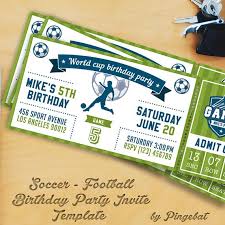 Soccer Football Birthday Party Invitation Templates