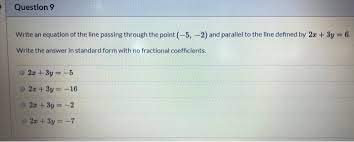 Solved Question 9 Write An Equation Of