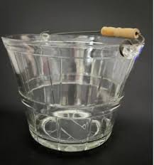 Vintage Large Heavy Glass Ice Bucket