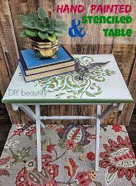 how to stencil a table top diy