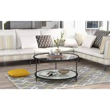 2 Tier Round Glass Coffee Table