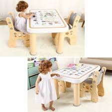 Best toddler table and chair sets: Home Kitchen Luebel Kids Wooden Table And Chair Set Fun Creativity Bedroom White Grey Combination Table Chair Sets