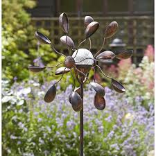 Solar Wind Spinner Garden Art The