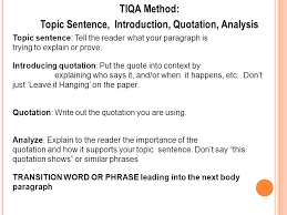 Discover and share analyze quotes. Topic Sentence Introduction Quotation Analysis Ppt Video Online Download