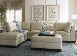 Elegant Cream Leather Sectional Sofa