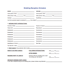 Typical Wedding Reception Agenda New Wedding Agenda 9 Download Free