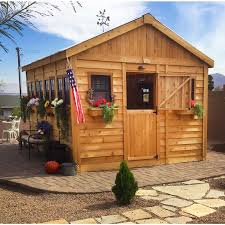 Cedar Wood Garden Shed With Metal Roof