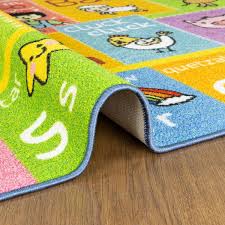 kc cubs playtime collection abc alphabet with old mcdonald s s educational learning polypropylene kids and children area rug 5 0 x 6 6