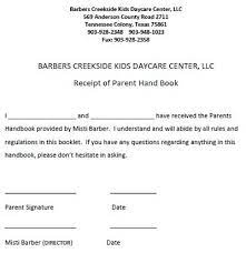 sle receipt for child care services