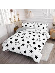 Black And White Star Comforter Set 3pcs