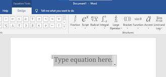 Insert Equations In A Ms Word Doent