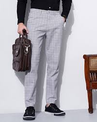 grey trousers pants for men by