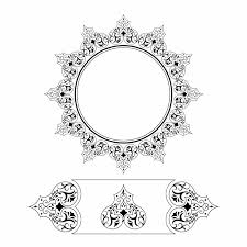 decorated circle and rectangle frame design