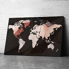 Map Of World Canvas Prints Wall Art