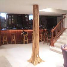 Rustic Cedar Log Basement Pole Covers