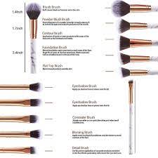marble makeup brush set with brush