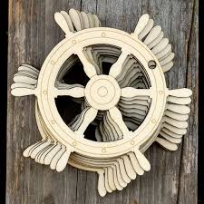 10x Wooden Ships Wheel Craft Shapes 3mm