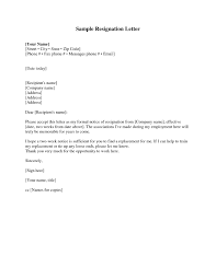 Example Resignation Letter 2 Weeks Notice Yopalradio Co
