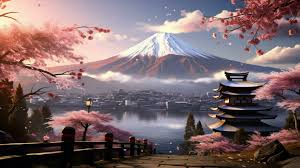 wallpapers of mount fuji in the style