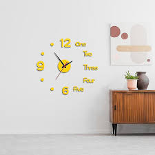 Wabjtam Frameless Diy Wall Clock Large