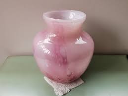 Vintage Bubble Blown Pink Glass Vase