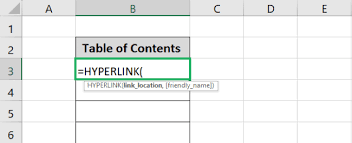 create a table of contents in excel