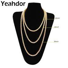 Save 20% with code 20madebyyou. White Gold Black 20 24 30 Inch 1 Row 4mm Simulated Lab Diamonds Chain Hip Hop Style Tennis Necklace Men Outfits Party Clubwear Chain Necklaces Aliexpress