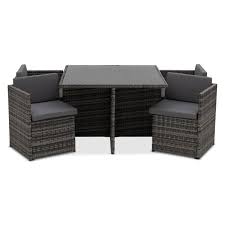 Amara 5 Piece Rattan Dining Set Grey