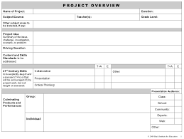 Project Based Learning Lesson Plan Development Note Project