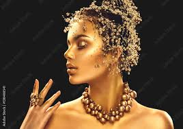 gold woman skin beauty fashion model