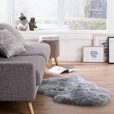 genuine new zealand sheepskin rug grey