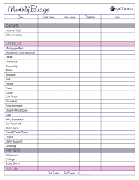 Free Monthly Budget Template Frugal Fanatic
