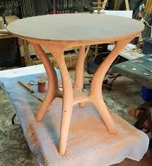 Sculpted Wooden Table Solid Sapele 30